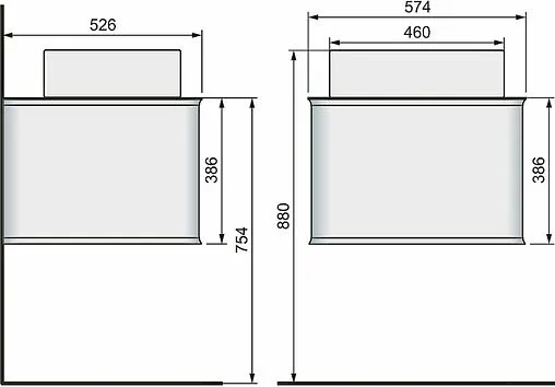 Тумба под умывальник подвесная Jorno Pastel 58 белый жемчуг Pas.01.58/P/W