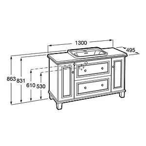 Тумба-умывальник напольная Roca Carmen 130 тёмно-серый сатин 857136417+, 2