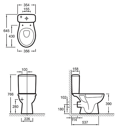 Унитаз-компакт Jacob Delafon Patio белый UJD102-00+ETB212-00