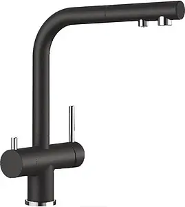 Смеситель для кухни с подключением к фильтру Blanco Fontas-S II чёрный/хром 526158, 1