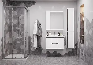 Шкаф-пенал подвесной Aquaton Рене 30 белый/грецкий орех 1A222003NRC80 Шкаф-пенал подвесной Aquaton Рене 30 белый/грецкий орех 1A222003NRC80, 5