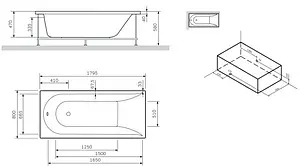 Ванна акриловая Am.Pm Spirit 180x80 W72A-180-080W-A2 Ванна акриловая Am.Pm Spirit 180x80 W72A-180-080W-A2, 2