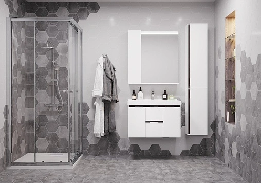 Шкаф-пенал подвесной Aquaton Рене 30 белый/грецкий орех 1A222003NRC80