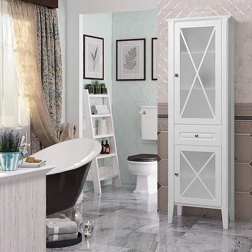 Шкаф-пенал напольный Opadiris Палермо 53 R белый Z0000008561