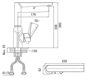 Смеситель для кухни D&K Mosel Rhein хром DA1262401, 2