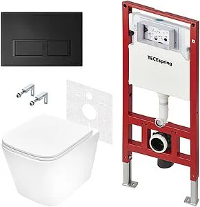 Комплект 6 в 1 TECEspring Base S K401204WCS с кнопкой TECEspring V 9940204 черный матовый, 1