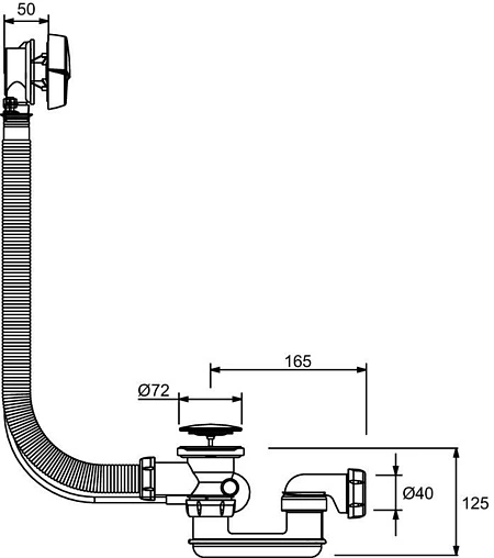 Слив-перелив для ванны Jacob Delafon хром E70174-CP