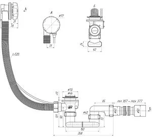 Слив-перелив для ванны Ани Пласт хром EM601 Слив-перелив для ванны Ани Пласт хром EM601, 2