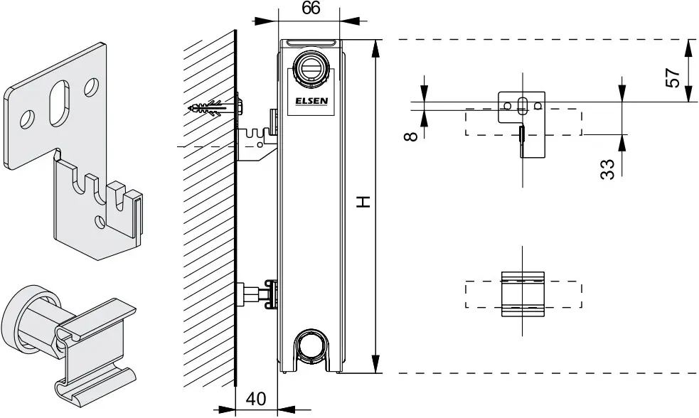 Радиатор стальной панельный Elsen ERK тип 21 500 x 2000 мм ERK210520, 3