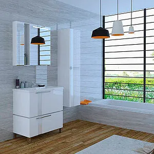 Шкаф-зеркало Aquaton Марко 80 белый 1A181102MO010, 4