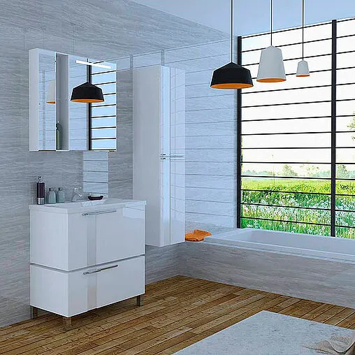 Шкаф-зеркало Aquaton Марко 80 белый 1A181102MO010