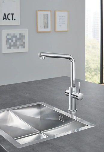 Смеситель для кухни с фильтром и встроенным нагревом воды Grohe Red II Duo хром 30325001