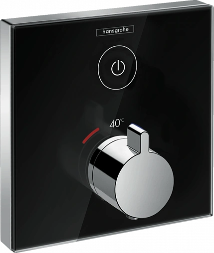 Термостат для 1 потребителя Hansgrohe ShowerSelect Glass чёрный/хром 15737600