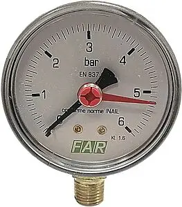 Манометр радиальный Far 63мм 6 бар ¼&quot; FA 2500 R06, 1