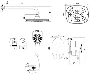 Душевая система со смесителем для душа Lemark Atlantiss хром LM3229C Душевая система со смесителем для душа Lemark Atlantiss хром LM3229C, 2