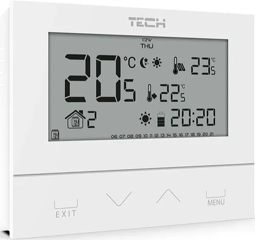 Беспроводной комнатный двухпозиционный регулятор котла TECH ST-292 v2 белый WG.11.0422