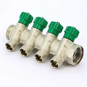 Коллектор регулирующий проходной 4 отвода 1&quot;в/н x ½&quot;к Tiemme RUBINO 1840004, 1