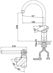 Смеситель для кухни D&K Venice Baciano хром DA1032401 Смеситель для кухни D&K Venice Baciano хром DA1032401, 2