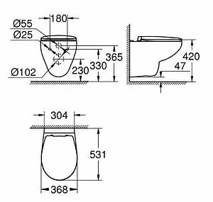 Комплект 6 в 1 Grohe Solido 39415000 с кнопкой Sail 38965000 хром глянцевый Комплект 6 в 1 Grohe Solido 39415000 с кнопкой Sail 38965000 хром глянцевый, 4