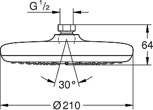Лейка верхнего душа Grohe Tempesta хром 26408000, 2