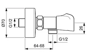 Смеситель для душа Vidima Neo хром BA333AA Смеситель для душа Vidima Neo хром BA333AA, 2