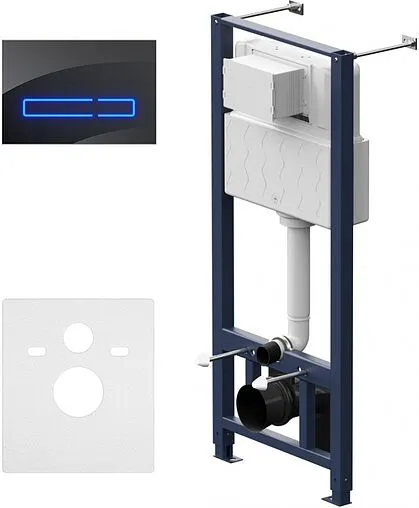 Инсталляция для подвесного унитаза Set 4 в 1 Am.Pm Pro I012704.50A38 с кнопкой черный глянцевый