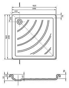 Поддон для душа Ravak Angela-90 LA A017701220, 5