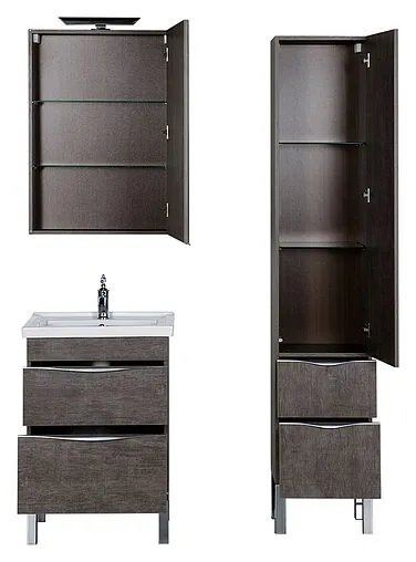 Шкаф-зеркало Aquanet Эвора 60 R дуб антик 00182996 Шкаф-зеркало Aquanet Эвора 60 R дуб антик 00182996