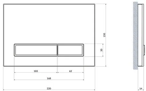 Клавиша смыва для унитаза Cersanit Blick 60202 стекло/белый