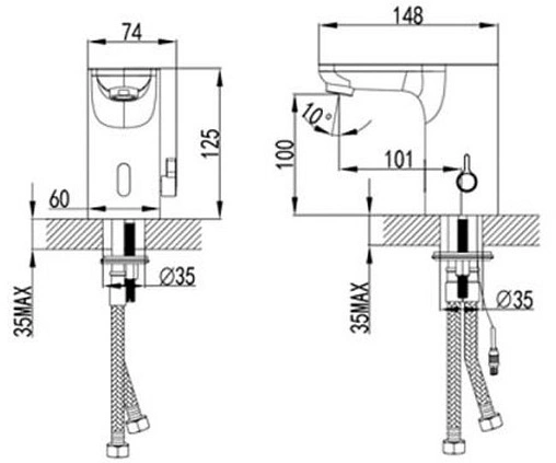 Смеситель для раковины SMARTsant Сенсор хром SM095001AA