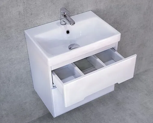 Тумба под умывальник подвесная Jorno Moduo Slim 60 белый Mod.01.60/P/W