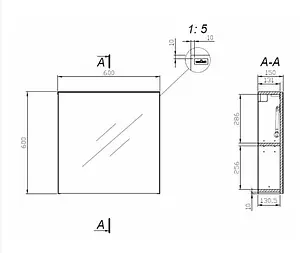 Шкаф-зеркало Cersanit Colour 60 белый P-LS-COL, 2