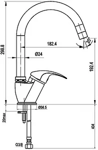Смеситель для кухни Swedbe Selene хром 7240 Смеситель для кухни Swedbe Selene хром 7240, 2