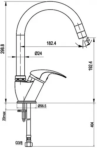 Смеситель для кухни Swedbe Selene хром 7240