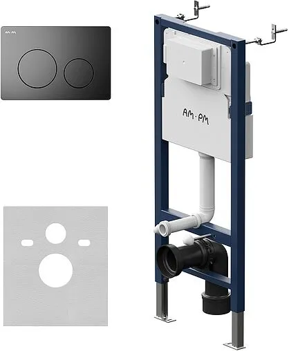 Инсталляция для подвесного унитаза Set 4 в 1 Am.Pm PrimeFit I012709.0138 с кнопкой черный матовый Инсталляция для подвесного унитаза Set 4 в 1 Am.Pm PrimeFit I012709.0138 с кнопкой черный матовый