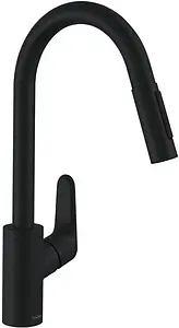 Смеситель для кухни с выдвижным изливом Hansgrohe Focus M41 240 2jet чёрный матовый 31815670 Смеситель для кухни с выдвижным изливом Hansgrohe Focus M41 240 2jet чёрный матовый 31815670, 1