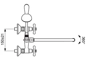 Смеситель для ванны с длинным изливом Vidima Retro хром BA129AA, 3