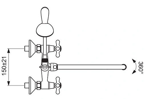 Смеситель для ванны с длинным изливом Vidima Retro хром BA129AA