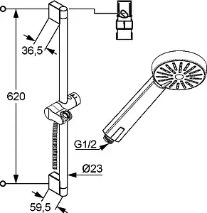 Душевая стойка Kludi A-QA хром 6563005-00 Душевая стойка Kludi A-QA хром 6563005-00, 2