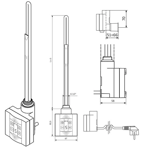 Блок управления Terma KTX4-MS 120-1000 Вт серый WEKT4-KSMAS