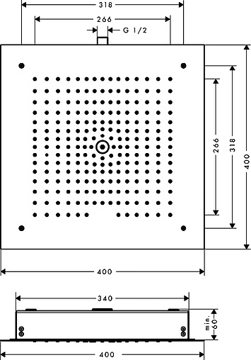 Лейка верхнего душа Hansgrohe Raindance E 400/400 1jet хром 26252000