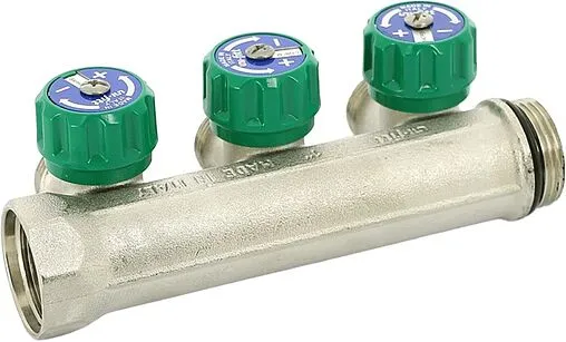 Коллектор регулирующий проходной 3 отвода 1&quot;в/н x ¾&quot;ек Uni-fitt 410N4330