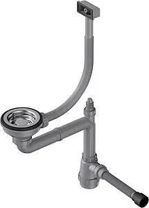 Сифон бутылочный для мойки с переливом Omoikiri WK-1-S-IN 4956490 Сифон бутылочный для мойки с переливом Omoikiri WK-1-S-IN 4956490, 1