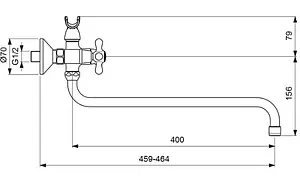Смеситель для ванны с длинным изливом Vidima Retro хром BA349AA, 2