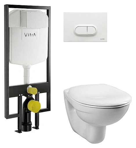 Комплект 5 в 1 VitrA Normus 9773B003-7201 с кнопкой Loop 740-0500 белый глянцевый