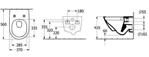 Унитаз подвесной безободковый Villeroy&amp;Boch Subway 3.0 белый 4670TS01