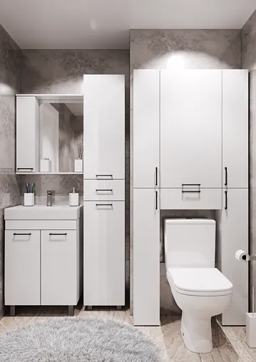 Шкаф-пенал напольный Айсберг Контраст 35 L белый DA2706P