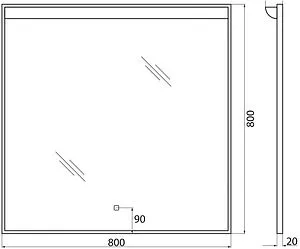 Зеркало с подсветкой BelBagno UNO 80x80 сатин SPC-UNO-800-800-TCH Зеркало с подсветкой BelBagno UNO 80x80 сатин SPC-UNO-800-800-TCH, 2