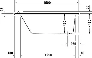Ванна акриловая Duravit Starck 150x70 700331000000000, 3