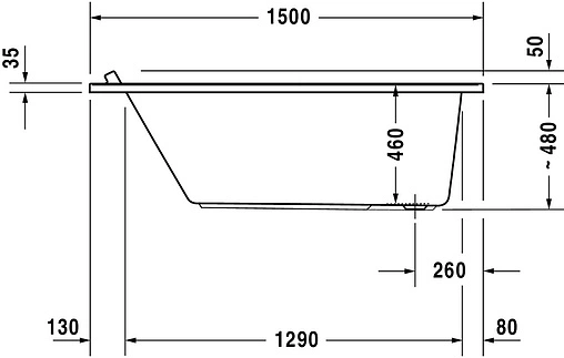 Ванна акриловая Duravit Starck 150x70 700331000000000
